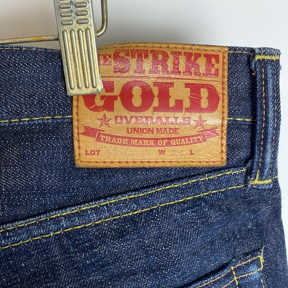 The Strike Gold Jeans Japanese Selvedge Denim Straight Leg Size 34 X 35 - Picture 9 of 15
